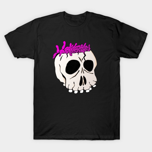 Skull with Worms T-Shirt by Foxxy Merch